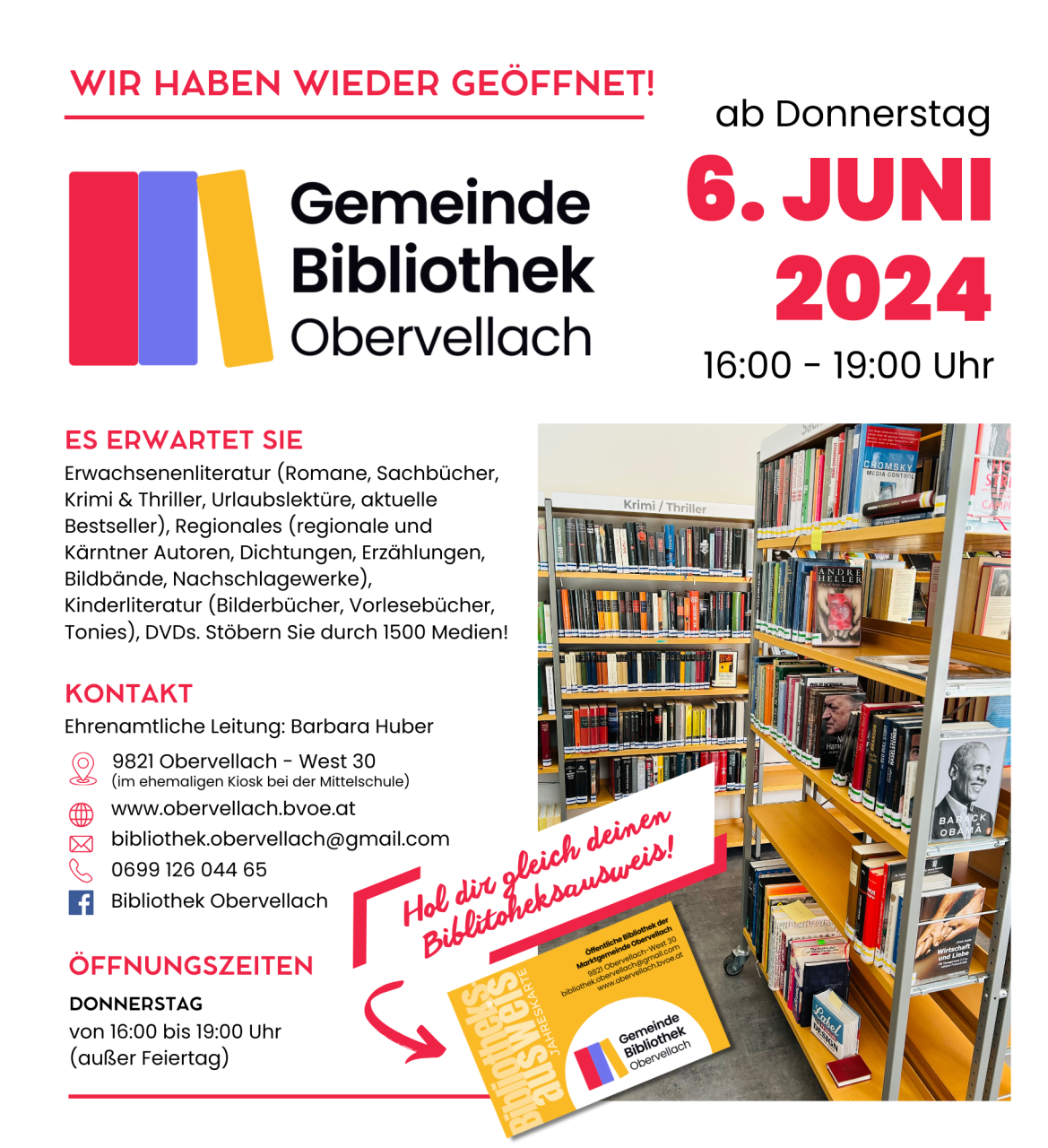 Plakat zur Wiedereröffnung am 6.6.2024